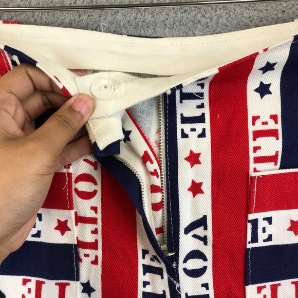 Rare vintage 1970s “vote” pop art novelty print mod hippie size waist 14.5 inche - Picture 4 of 10